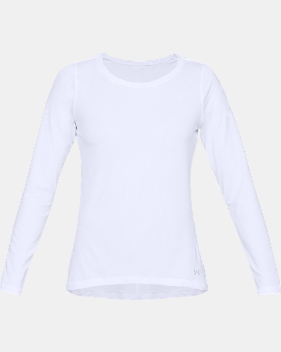 Women's HeatGear® Armour Long Sleeve in White image number 4